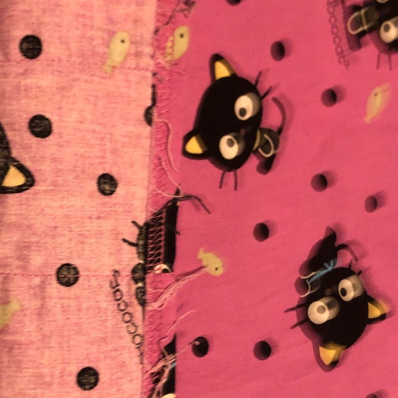 Purple Cat Print Women's Short Sleeve Top for nurses vet techs - Picture 4 of 4